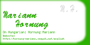 mariann hornung business card